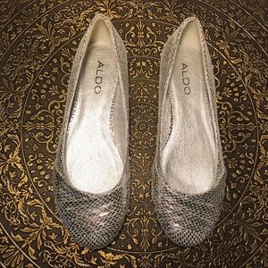 Aldo metallic snake skin ballet flats